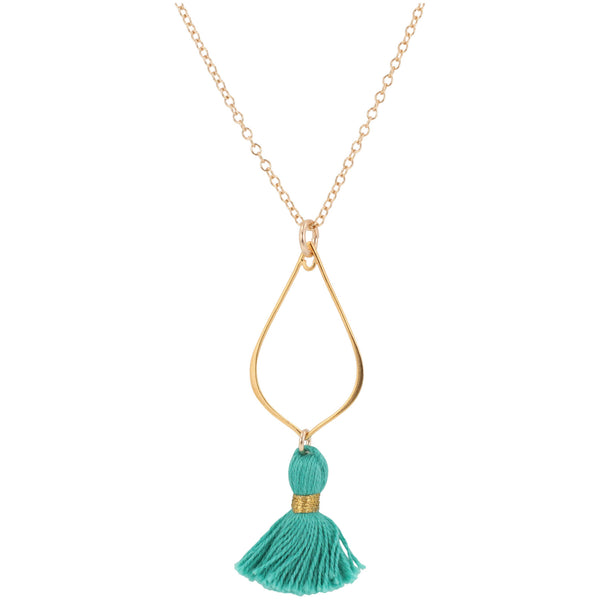 Gold Lotus Petal Tassel Necklace, #6201-yg