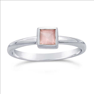 Rose Quartz Ring in Sterling Silver, #6392-ss