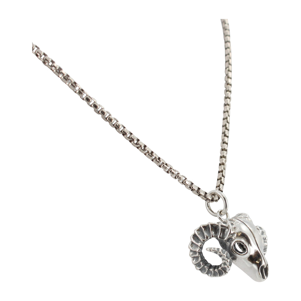 Ram Skull Necklace in Sterling Silver, #6423-ss