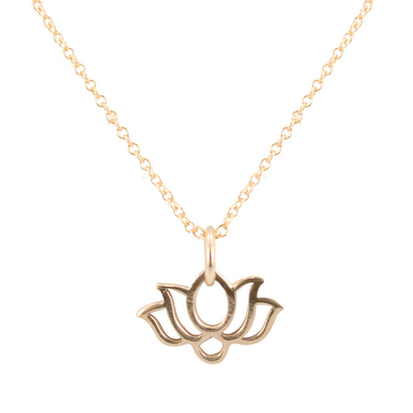 Small Bronze Lotus Necklace, #6436-brz