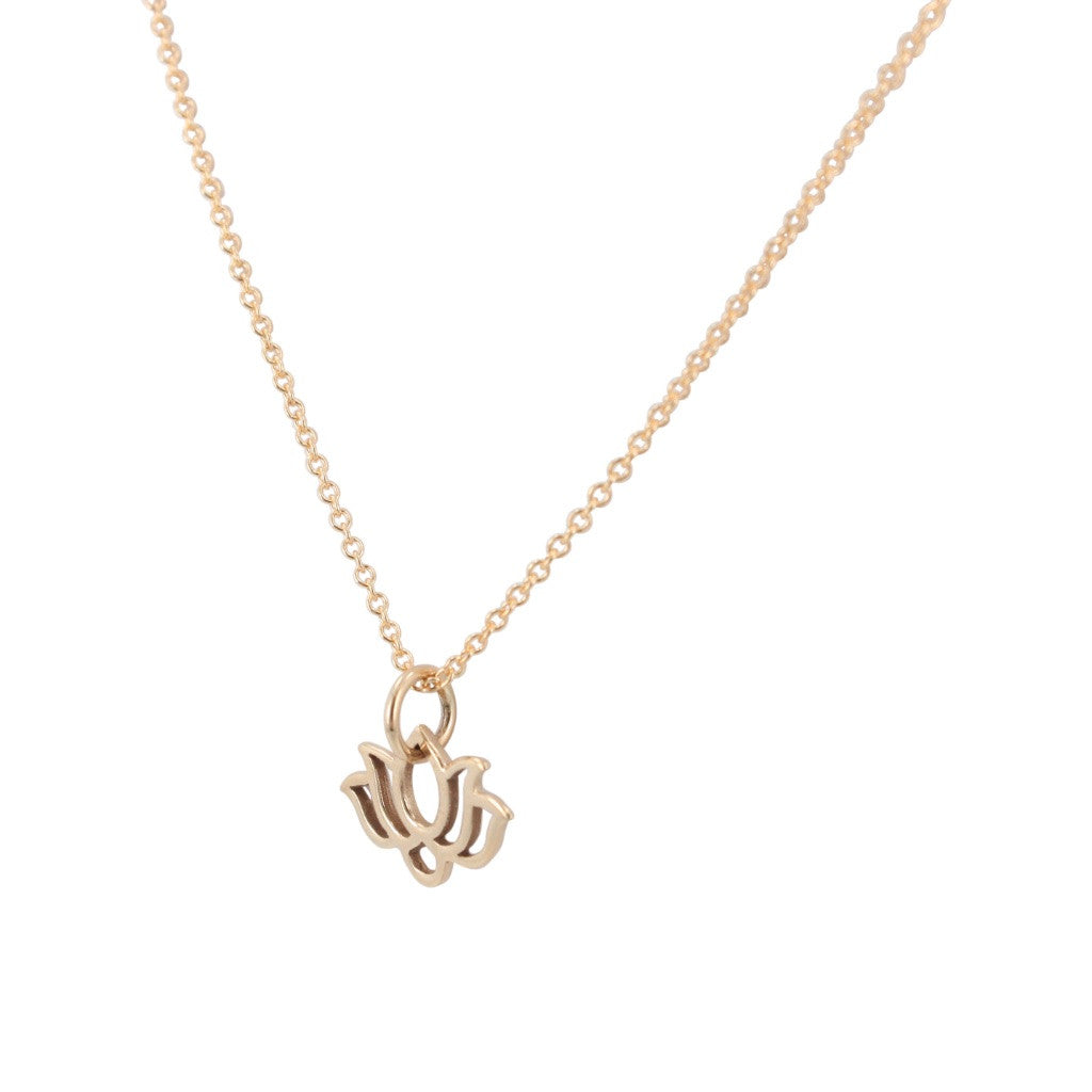 Small Bronze Lotus Necklace, #6436-brz