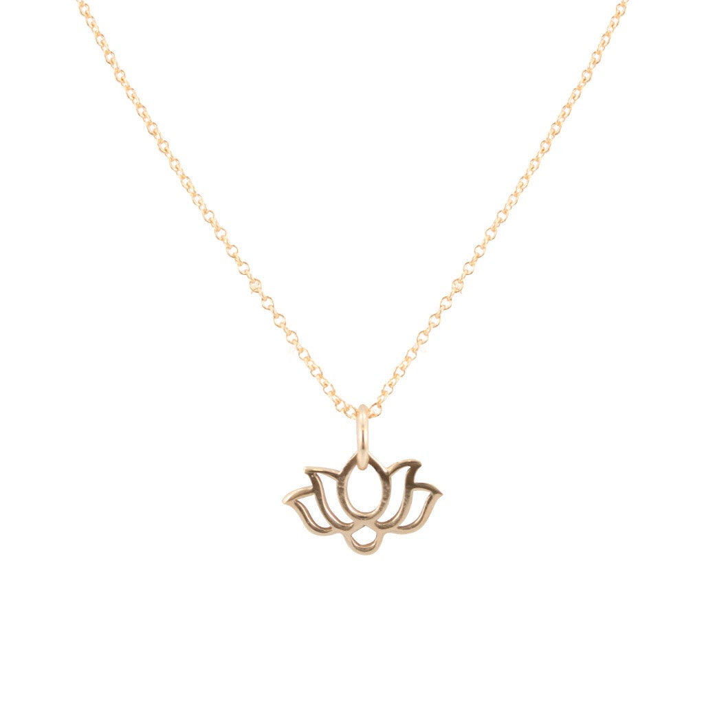 Small Bronze Lotus Necklace, #6436-brz