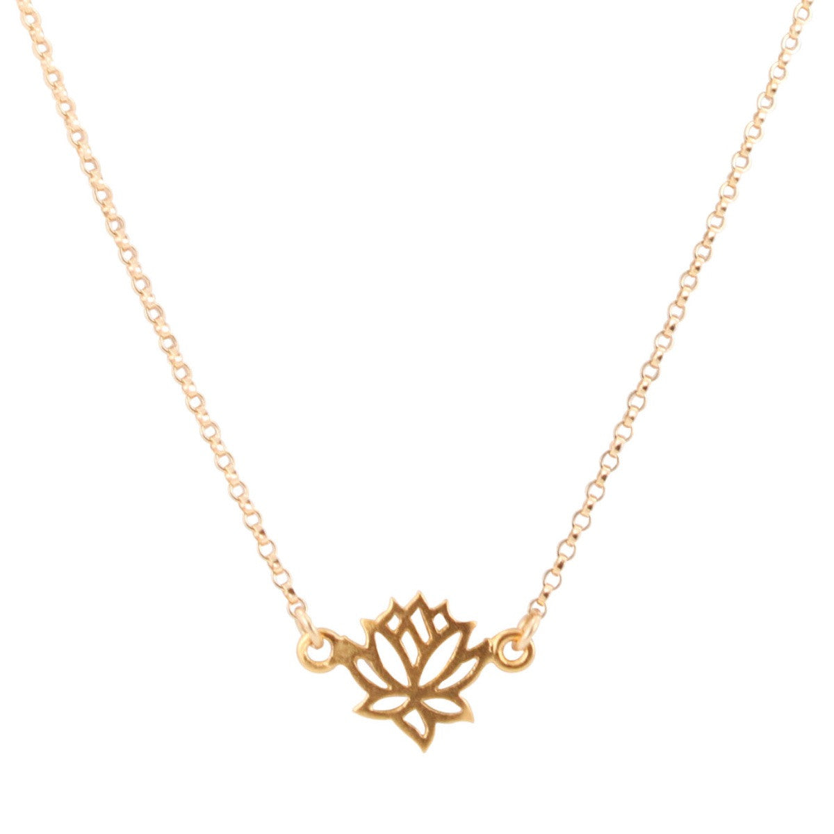 Delicate Gold Lotus Flower Necklace, #6543-yg Zoe and Piper
