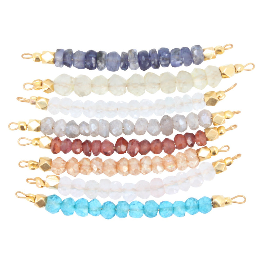 Gemstone Bar Necklace in Chakra Stones, #6595-yg
