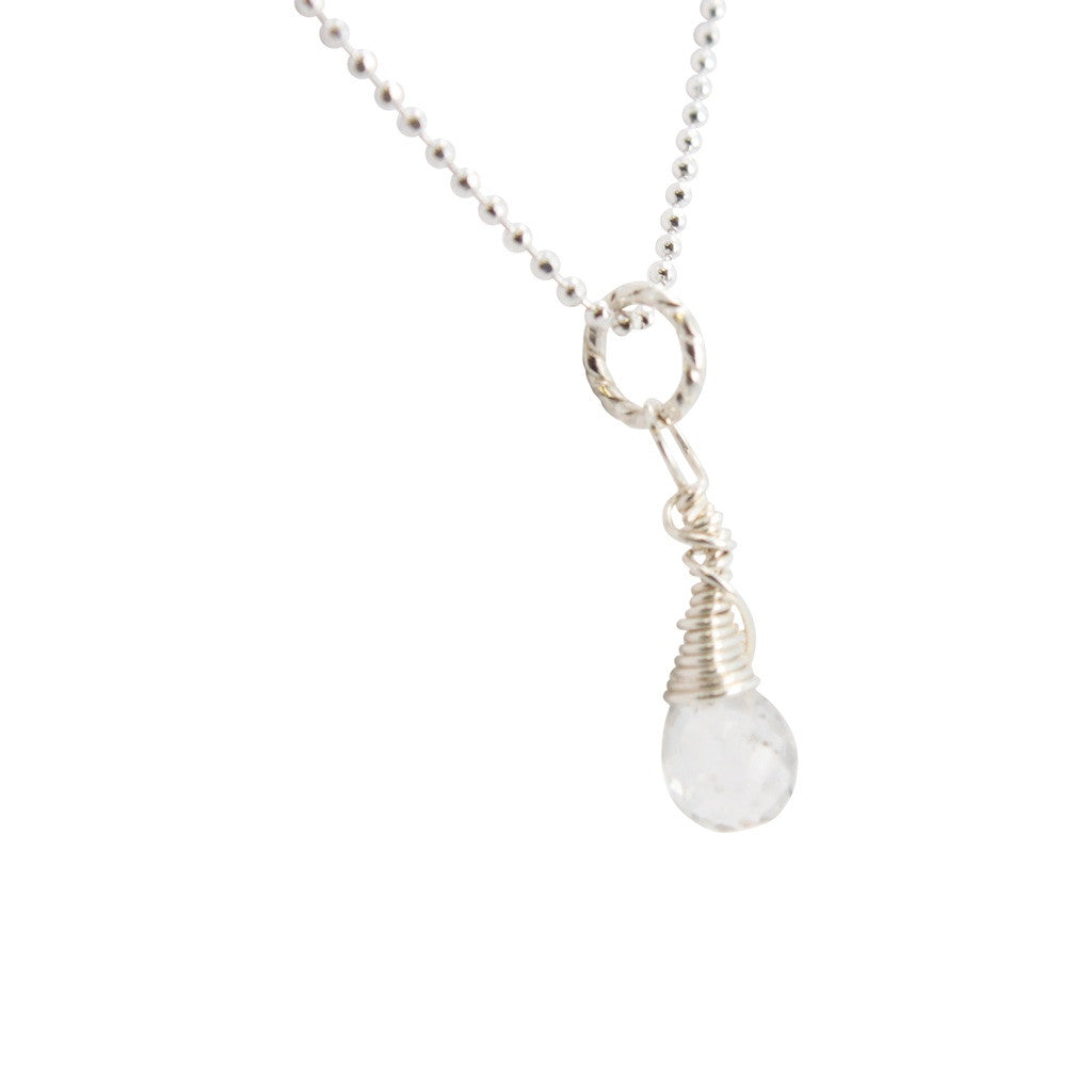 Crown Chakra - Crystal Quartz Briolette Necklace, #6590-ss