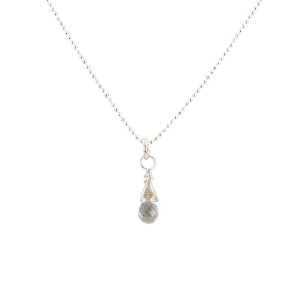 Crown Chakra - Crystal Quartz Briolette Necklace, #6590-ss