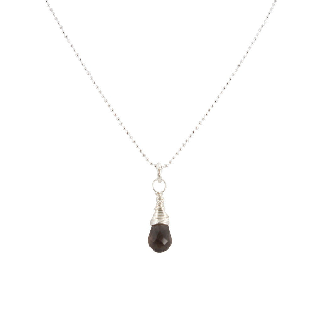 Smoky Quartz Briolette Necklace, #6590-ss