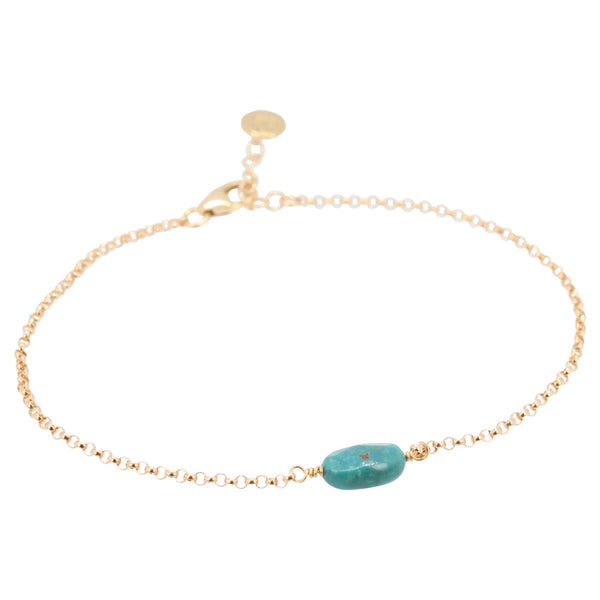 Throat Chakra - Delicate Turquoise Gemstone Bracelet, #6602-yg