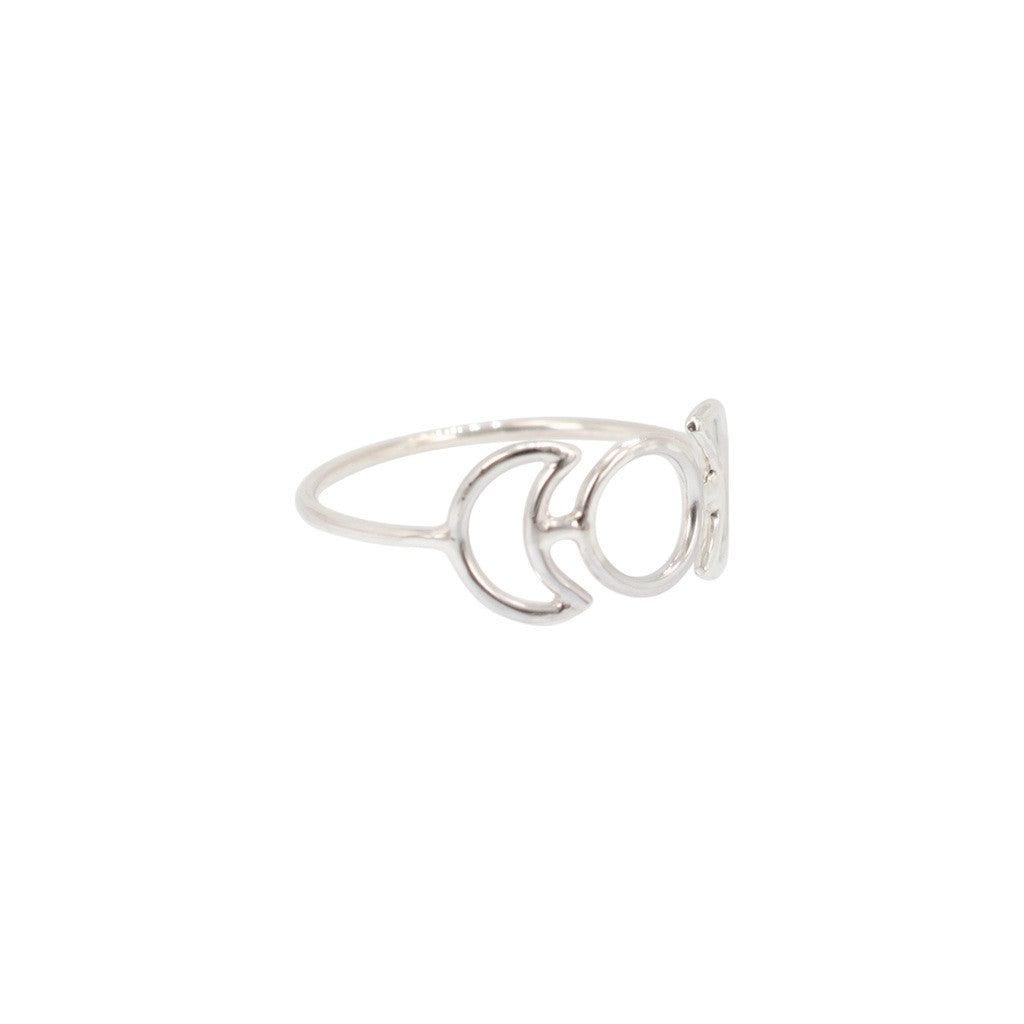 Triple Moon Phase Ring in Sterling Silver, #6609-ss