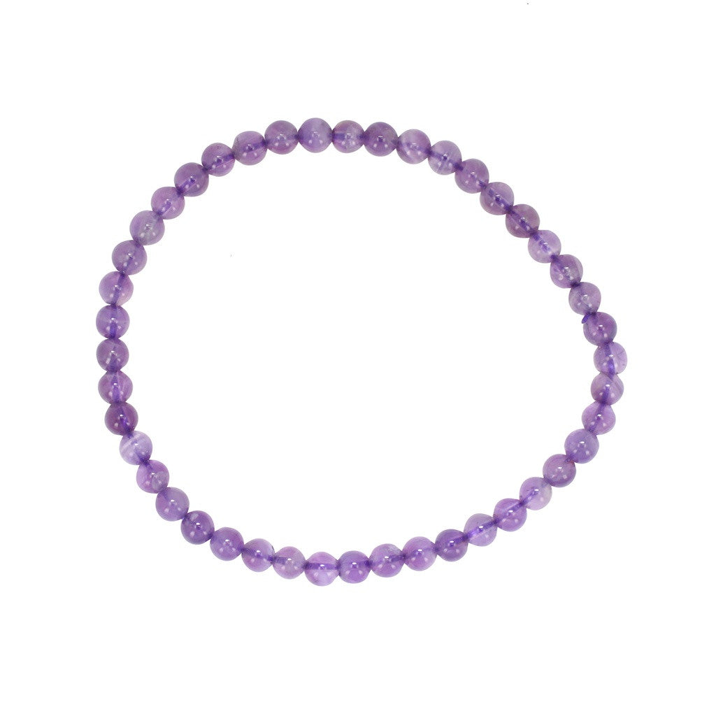 Protection Bracelet - 4mm Amethyst Gemstone Bracelet, #6678