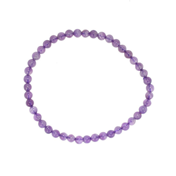 Protection Bracelet - 4mm Amethyst Gemstone Bracelet, #6678