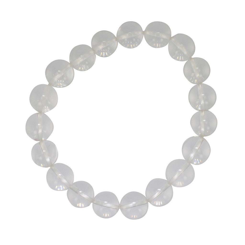 Healing Bracelet - 10mm Crystal Quartz Bracelet, #6687