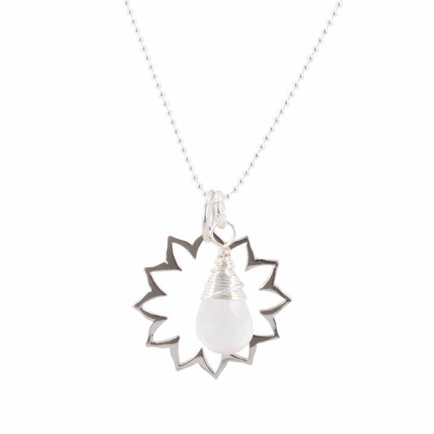 heart chakra necklace in rose quartz