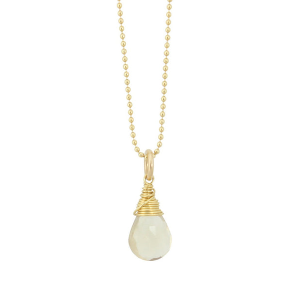 Champagne Quartz Briolette Necklace, #6737-yg