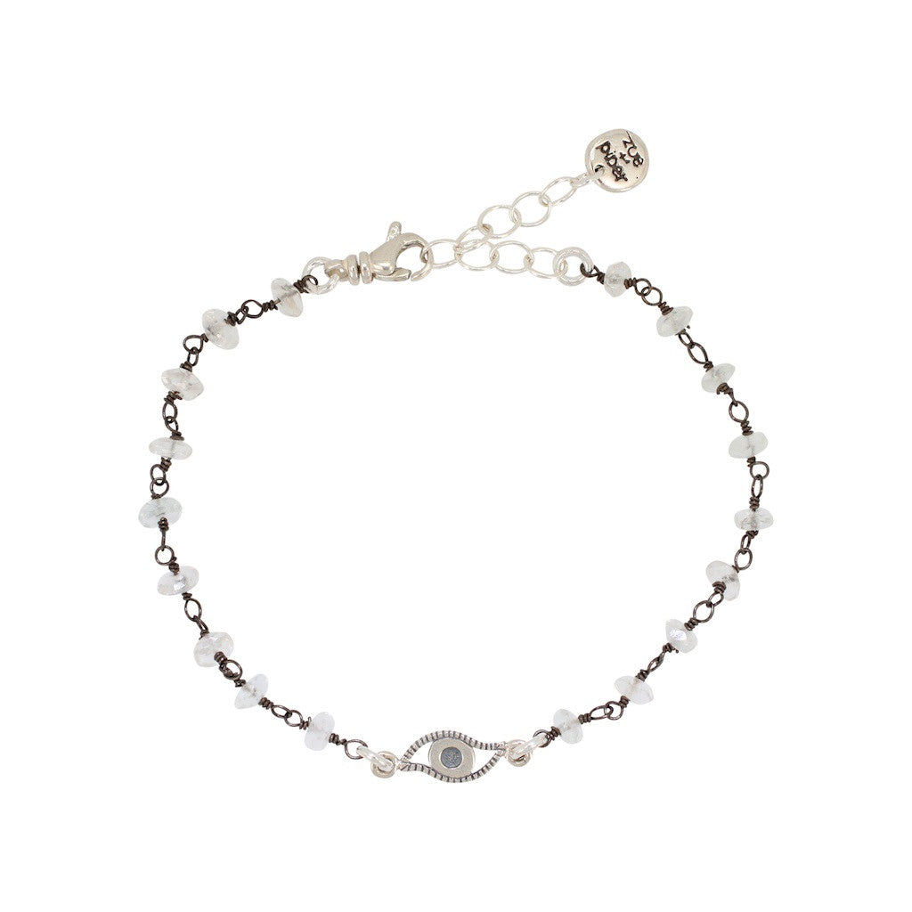 'Protection' Evil Eye Bracelet in Sterling Silver & Quartz, #6845-ss