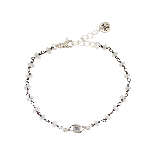 'Protection' Evil Eye Bracelet in Sterling Silver & Quartz, #6845-ss