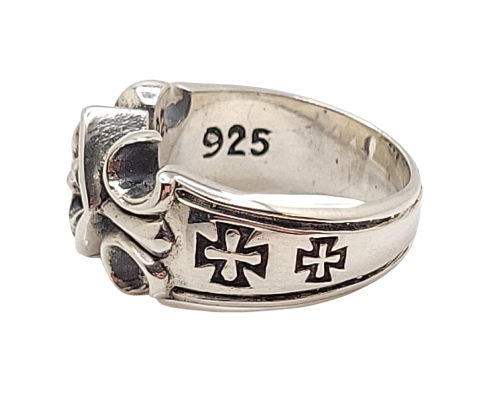 Zoe and Piper Fleur De Lis Biker Sterling Ring