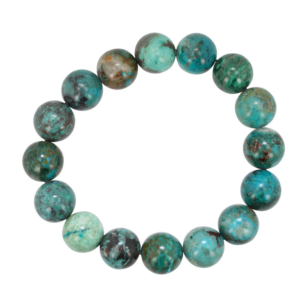 12mm Chrysocolla Gemstone Energy Bracelet, #6948