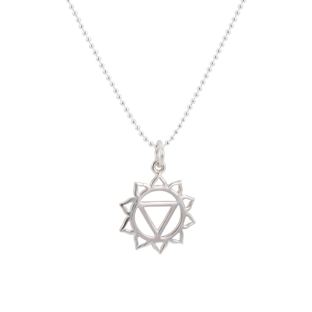Third Eye, Sacral, Root, Crown, Throat, Solar Plexus or Heart Chakra Necklace in Sterling Silver on 18" Chain, #6718