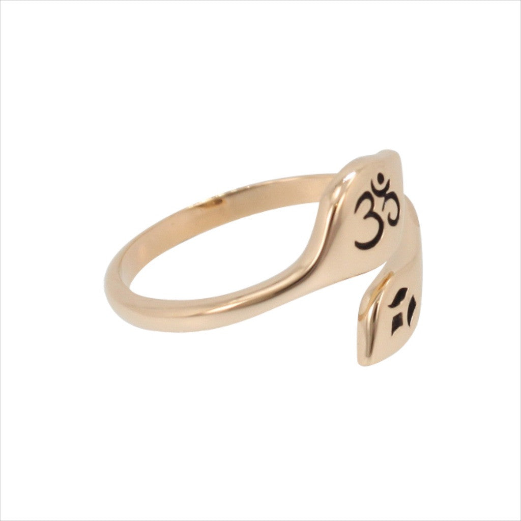 Om (Aum) and Lotus Ring in Bronze, #7155-brz