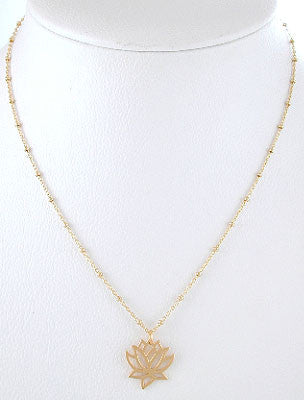 Lotus Necklace in Gold Plated Bronze, #8300-yg