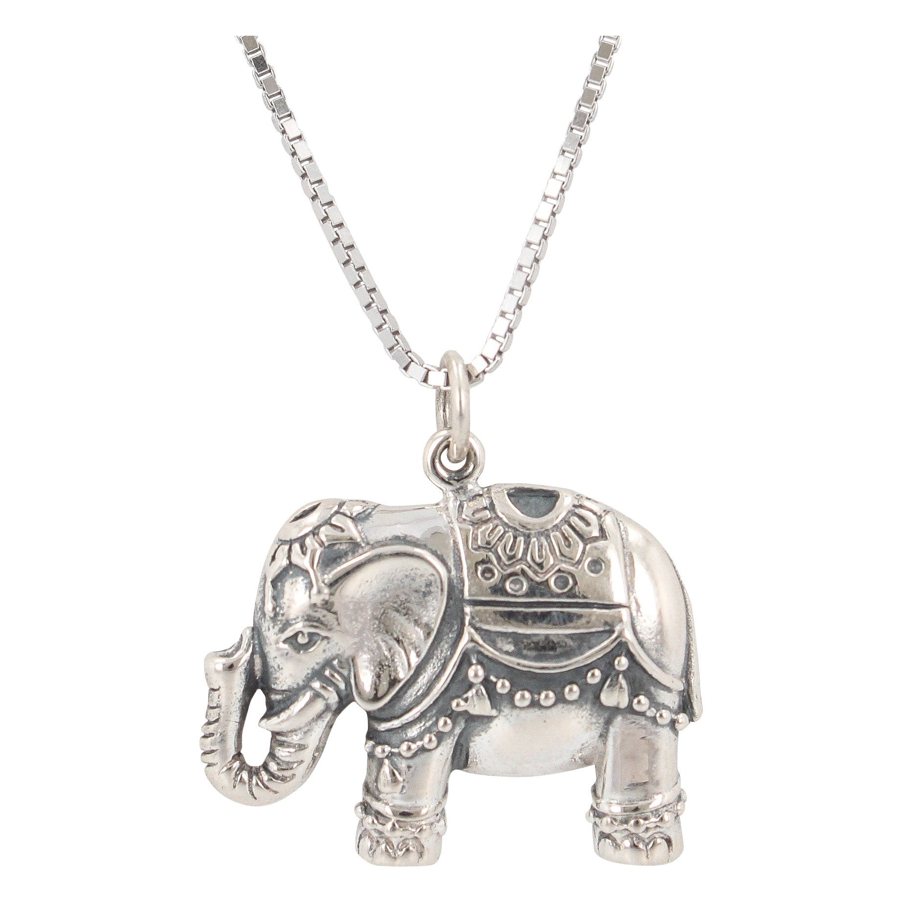 Elephant Necklace-Attached to Chain-Silver | Minimalist Animal Jewelry