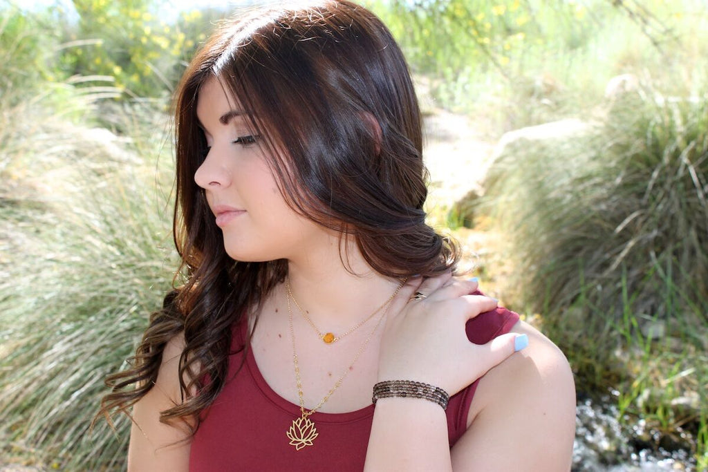 Round Gemstone Choker in Gold, Choose Your Color, #6414-yg