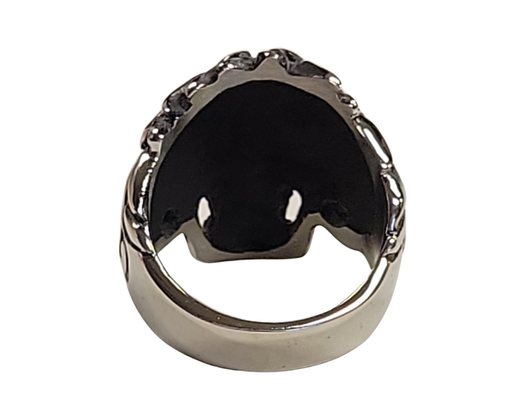 Heavy Flame Fire Skull Biker Stainless Steel Ring Size 10-14