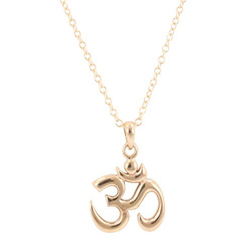 Bronze Om Necklace on a 20 inch Gold Filled Cable Chain, #8455-brz