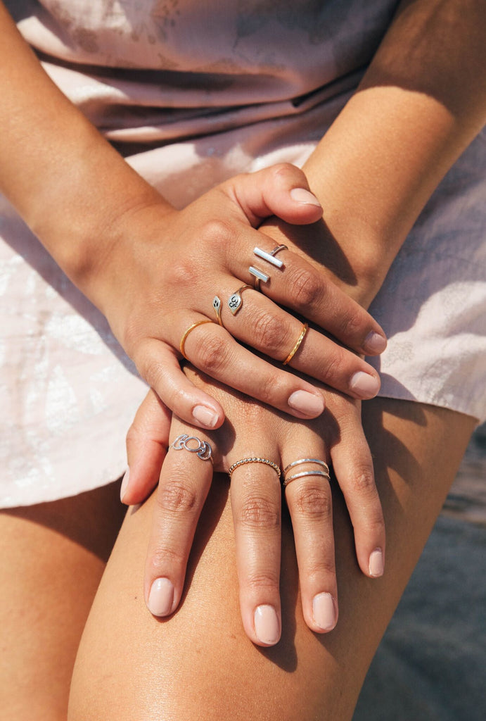 Om (Aum) and Lotus Ring in Bronze, #7155-brz