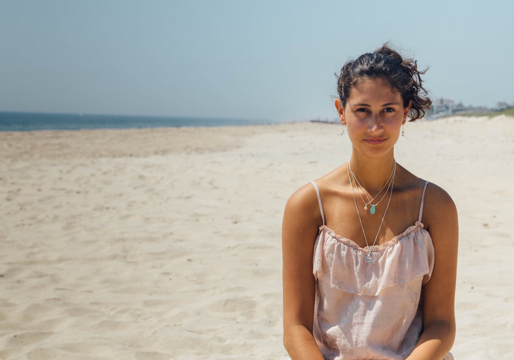 Large Lotus Flower Necklace in Sterling Silver, #8451-ss
