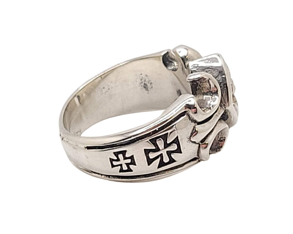 Zoe and Piper Fleur De Lis Biker Sterling Ring