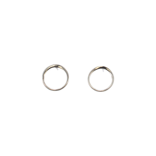 Open Circle Design Earrings in Sterling Silver, #6266-ss