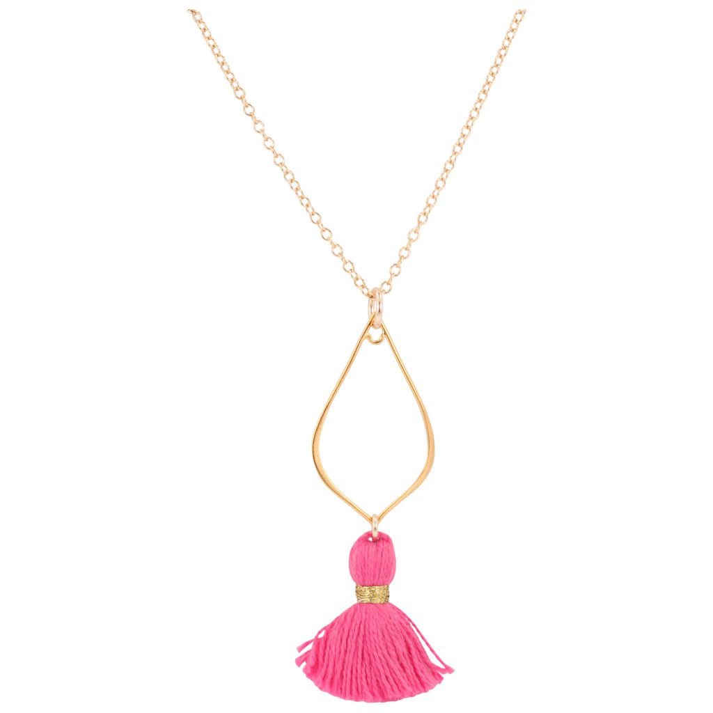 Gold Lotus Petal Tassel Necklace, #6201-yg