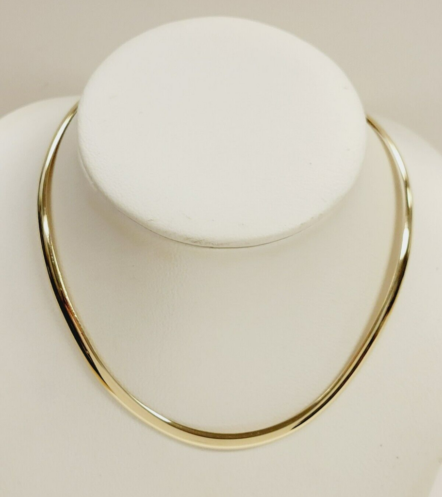 Womens 12K Gold Filled Sterling Silver Collar Necklace 16"