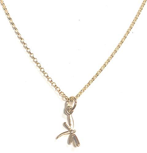 Zoe and Piper Small Dragonfly Pendant on a 16" Gold Filled Rolo Chain