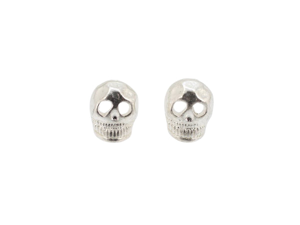 Kitsch Brand, Really Important Person, Skull Post Earrings in Silver Plate, #7364
