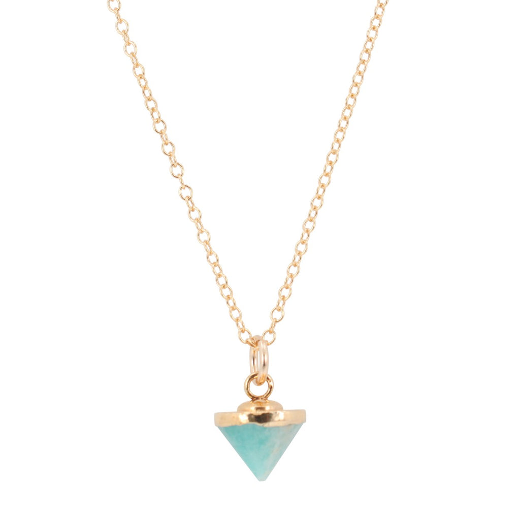 Gold Gemstone Spike Necklace, Stone Choice, #6451-yg