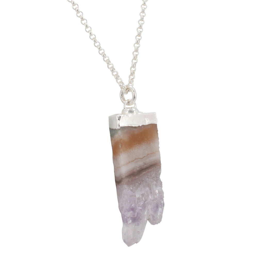 Amethyst Gemstone Necklace on a 20 inch Chain, #6318-ss