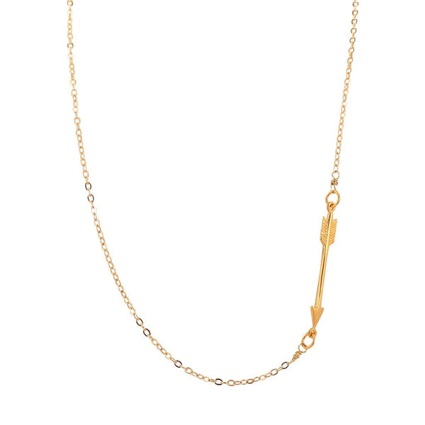Gold Arrow Necklace on 30" Chain, Long Layer Necklace, #6886-yg